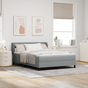 vidaXL Sängram med Madrass Ljusgrå 140x200 cm Tyg
