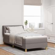 vidaXL Resårsäng med madrass 90x200 cm taupe tyg