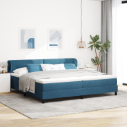 vidaXL Boxspring säng med madrass Mörkblå 200x200 cm Sammet