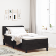 vidaXL Sängbotten med madrass Svart 90x190 cm Sammet