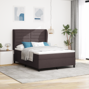 vidaXL Resårsäng med madrass 160x200 cm mörkbrun tyg