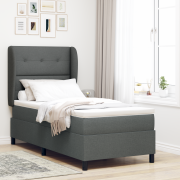 vidaXL Resårsäng med madrass 100x200 cm mörkgrå tyg