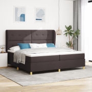 vidaXL Resårsäng med madrass 200x200 cm mörkbrun tyg