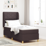 vidaXL Resårsäng med madrass 80x200 cm mörkbrun tyg