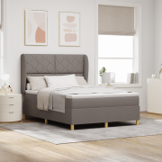 vidaXL Resårsäng med madrass 160x200 cm taupe tyg