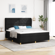 vidaXL Resårsäng med madrass 180x200 cm svart tyg