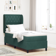 vidaXL Resårsäng med madrass 80x200 cm mörkgrön sammet