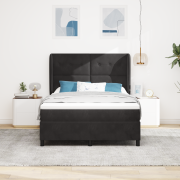vidaXL Resårsäng med madrass 140x200 cm svart sammet