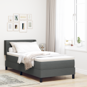 vidaXL Boxspring säng med madrass - mörkgrå, 80 x 200 cm, tyg.