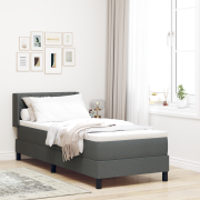 vidaXL Sängbotten med madrass – Mörkgrå, 80 x 200 cm i tyg