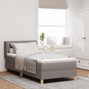 vidaXL Box säng med madrass Taupe 90x190 cm Tyg