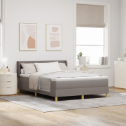 vidaXL Sängbotten med madrass i Taupe, 140 x 190 cm, tyg