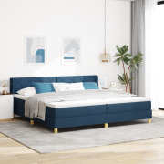 vidaXL Boxspring Säng med Madrass Blå 200x200 cm Tyg
