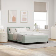 vidaXL Boxspring Säng med Madrass Ljusgrå 160x200 cm Sammet