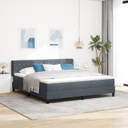 vidaXL Boxspring Säng med Madrass Mörkgrå 180x200 cm Sammet