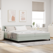 vidaXL Sängbotten med Madrass Ljusgrå 200x200 cm Sammet