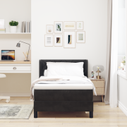 vidaXL Sängram med madrass Svart 100x200 cm Sammet