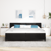 vidaXL Resårsäng med madrass 200x200 cm svart sammet