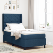 vidaXL Sängbotten med madrass Blå - 100x200 cm i tyg