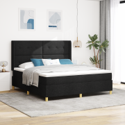 vidaXL Sängram med Madrass Svart 180x200 cm Tyg