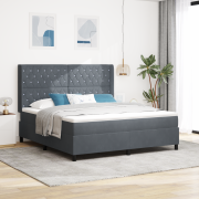 vidaXL Sänggavel med Madrass Mörkgrå 180x200 cm Sammet