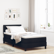 vidaXL Sängbotten med madrass och LED svart 90x190 cm tyg