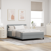 vidaXL Boxasäng med Madrass & LED Lampa Ljusgrå 160x200 cm Tyg