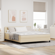 vidaXL Box Spring Säng med Madrass & LED Kräm 180x200 cm Tyg