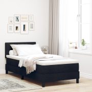 vidaXL Boxspring Säng med Madrass & LED Svart 100x200 cm Tyg