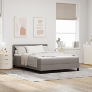 vidaXL Boxspring Säng med Madrass och LED Taupe 140x200 cm Tyg