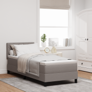 vidaXL Bäddmadrass med Madrass & LED Taupe 80x200 cm Tyg