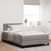 vidaXL Box Spring Säng med madrass & LED Taupe 120x190 cm Tyg