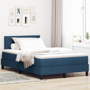 vidaXL Box Spring Bed med madrass & LED blå 120x200 cm tyg