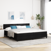 vidaXL Boxfjädersäng med madrass & LED svart 200x200 cm tyg