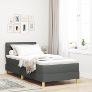 vidaXL Bäddmadrass med Madrass & LED Mörkgrå 100x200 cm Tyg