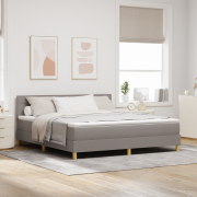 vidaXL Box Spring Säng med Madrass & LED Taupe 180x200 cm Tyg