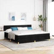 vidaXL Boxsäng med madrass & LED svart 200x200 cm tyg