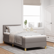 vidaXL Boxspring-säng med madrass & LED Taupe 90x190 cm Tyg