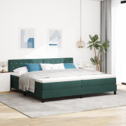 vidaXL Sänggavel med madrass och LED Mörkgrön 200x200 cm Sammet