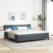 vidaXL Boxspring Säng med Madrass & LED Mörkgrå 200x200 cm Sammet