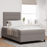 vidaXL Bäddmadrass med Sängram och LED Taupe 120x190 cm Tyg
