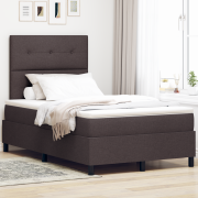 vidaXL Sängbox med madrass & LED Mörkbrun 120x200 cm Tyg