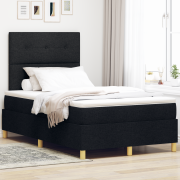 vidaXL Resårmadrass med Madras & LED Svart 120x200 cm Tyg