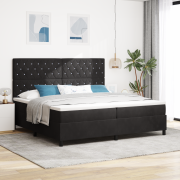 vidaXL Boxstyrbädd med Madrass & LED Svart 200x200 cm Sammet