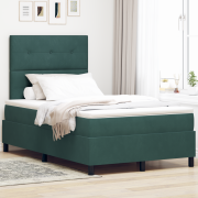 vidaXL Sängbotten med Madrass & LED Mörkgrön 120x190 cm Sammet