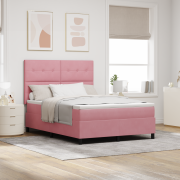 vidaXL Sängbotten med madrass och LED Rosa 160x200 cm Sammet