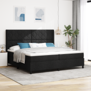 vidaXL Boxspring Säng med Madrass och LED Svart 200x200 cm Tyg