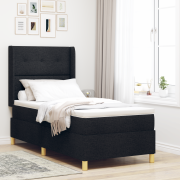 vidaXL Resårbotten med madrass och LED Svart 80x200 cm Textil