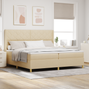 vidaXL Sängbotten med Madrass & LED Grädde 200x200 cm Tyg
