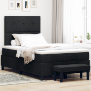 vidaXL Sängbotten med Madrass & Bänk Svart 120x190 cm Tyg